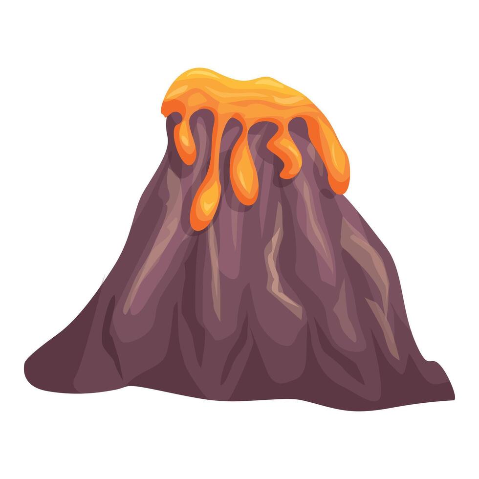 Volcano erupting with molten lava flowing down its sides vector