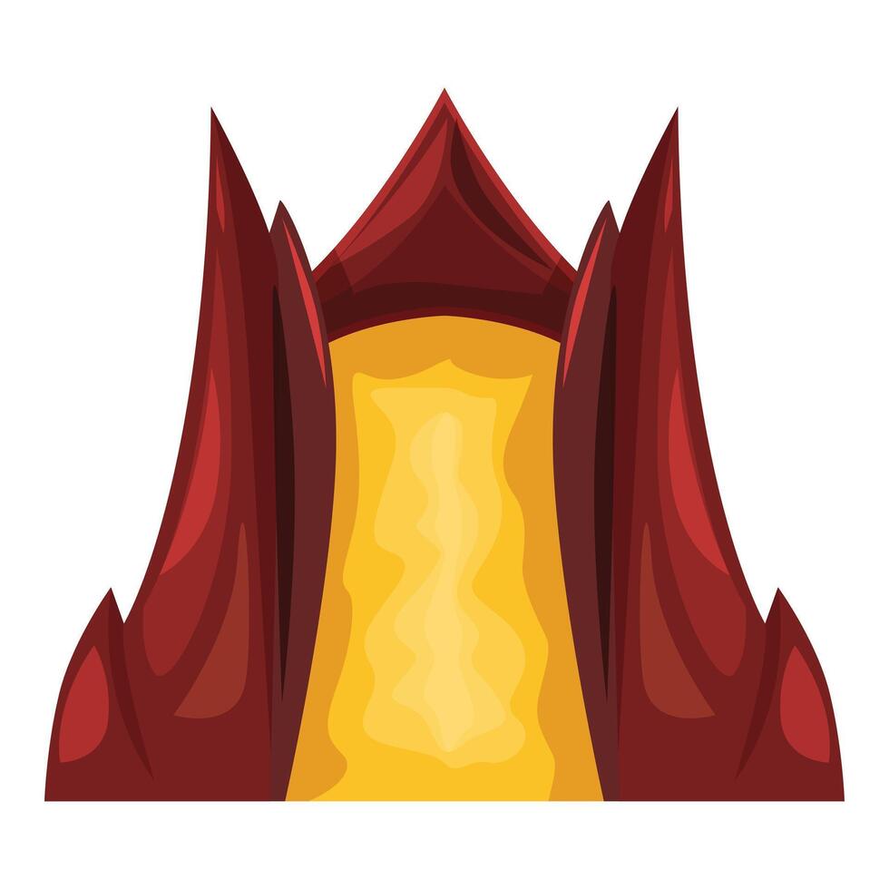 Volcano erupting with molten lava flowing down its sides vector