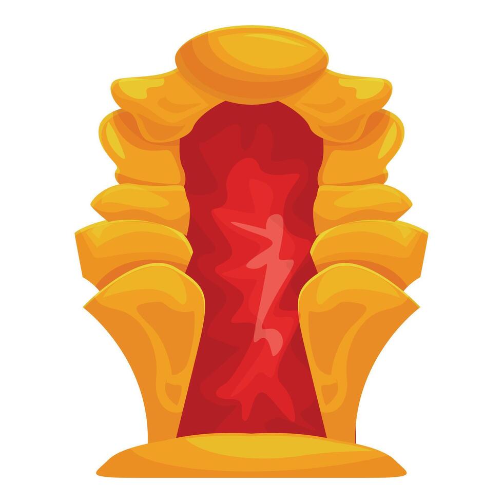 Golden portal with red glowing center standing on podium vector