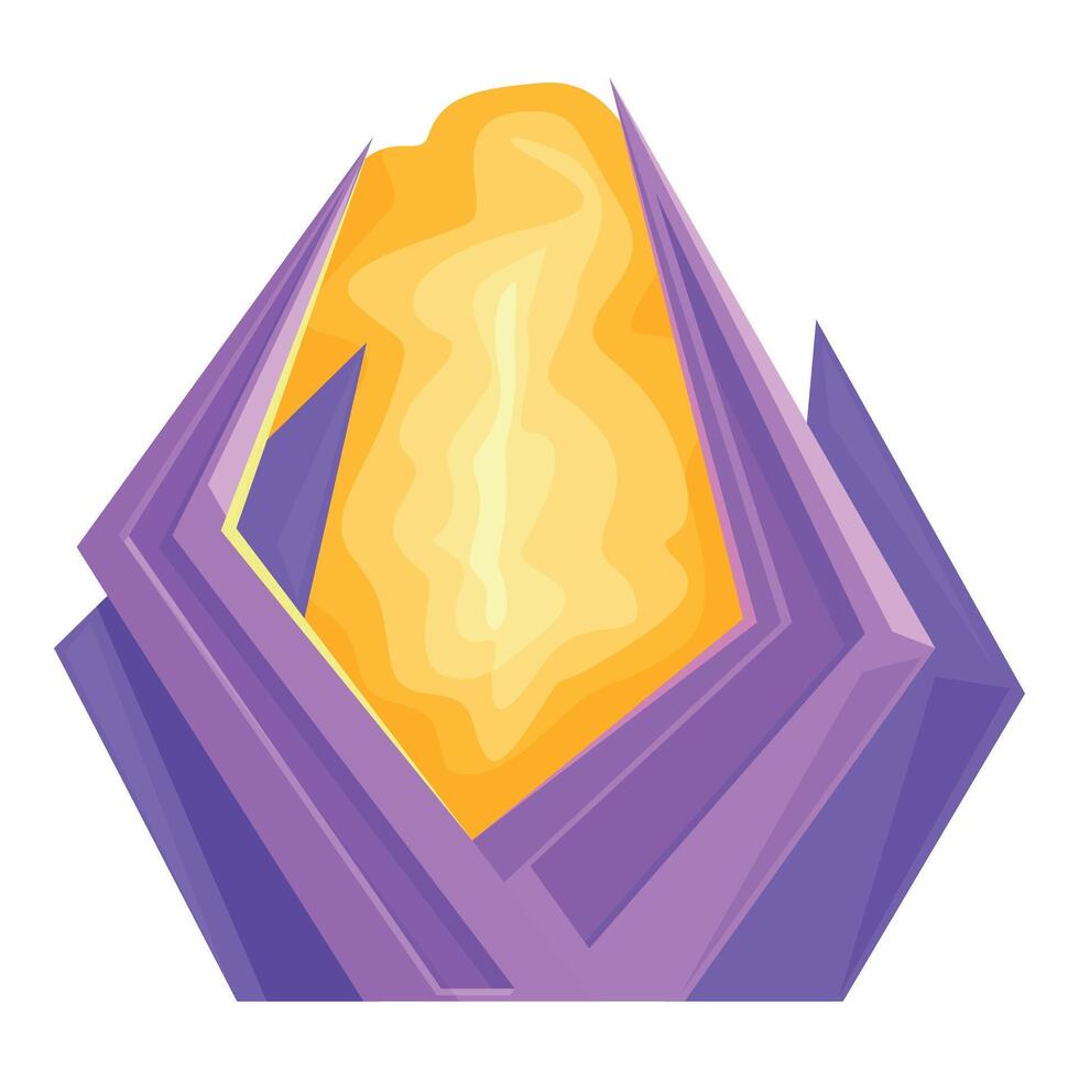 Abstract purple gemstone shining brightly on white background vector