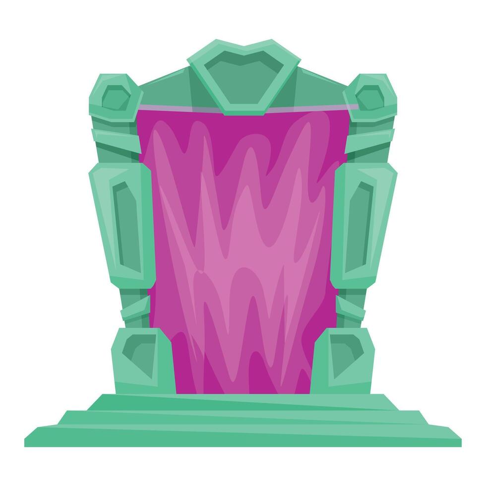 Ancient magic portal standing on stone steps vector