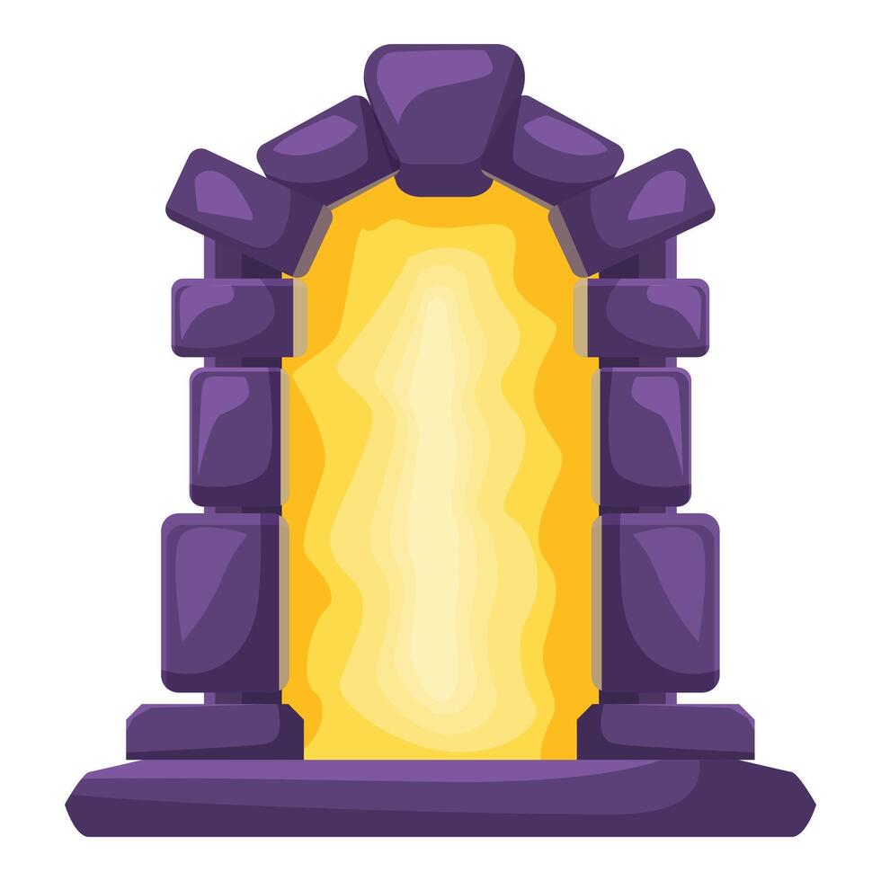 Ancient stone archway glowing with magical light vector