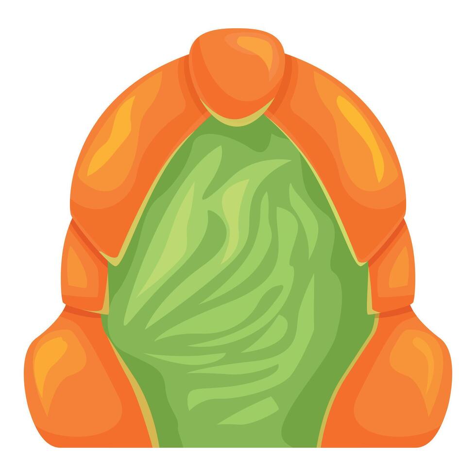 Alien egg with green glowing center hatching open vector