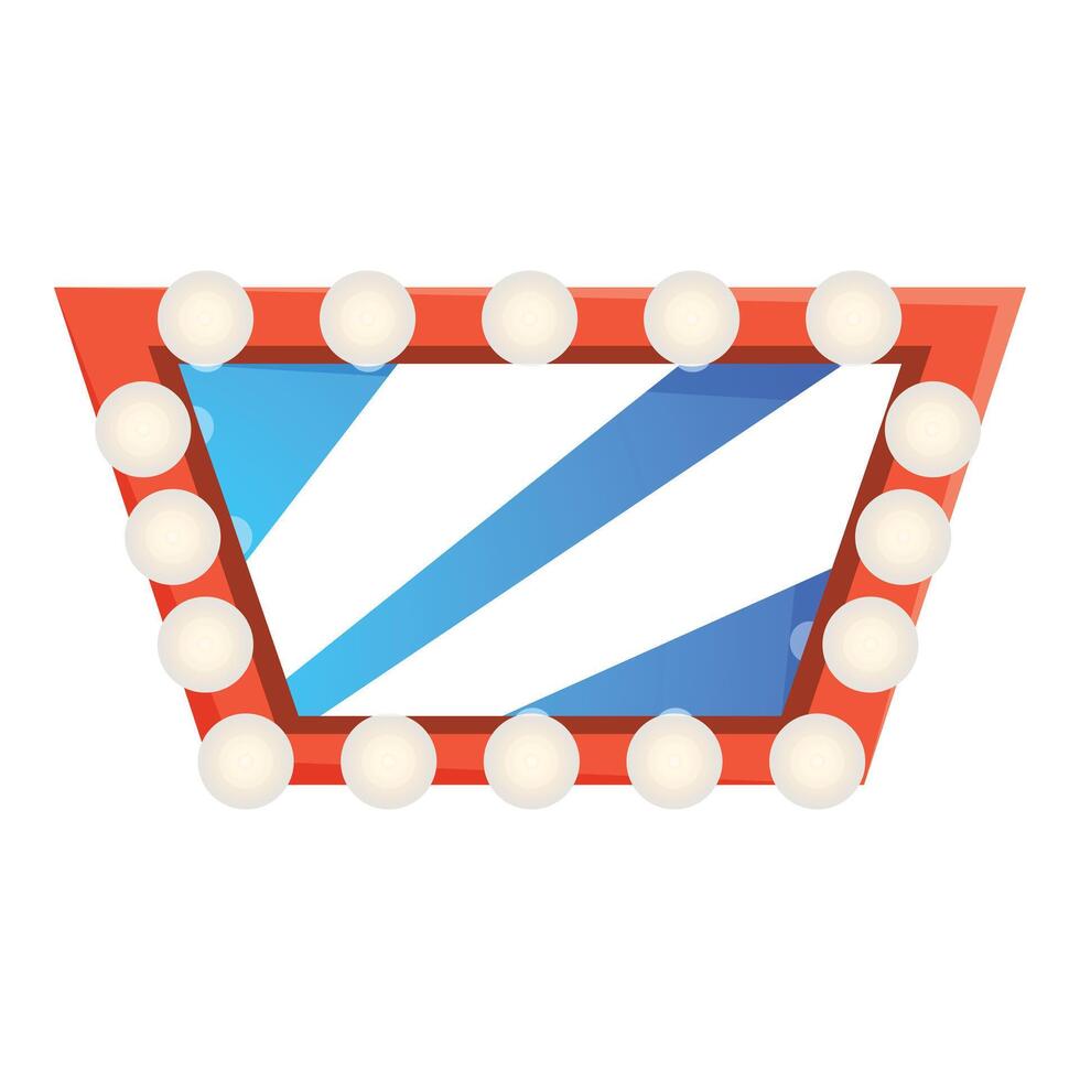 Red frame sign with light bulbs advertising space for show vector