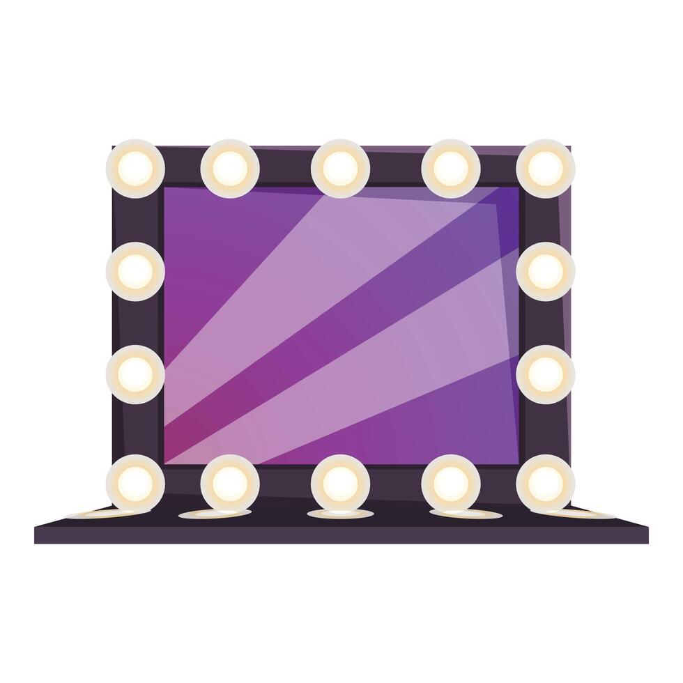 Makeup mirror with light bulbs for beauty saloon or home appliance vector
