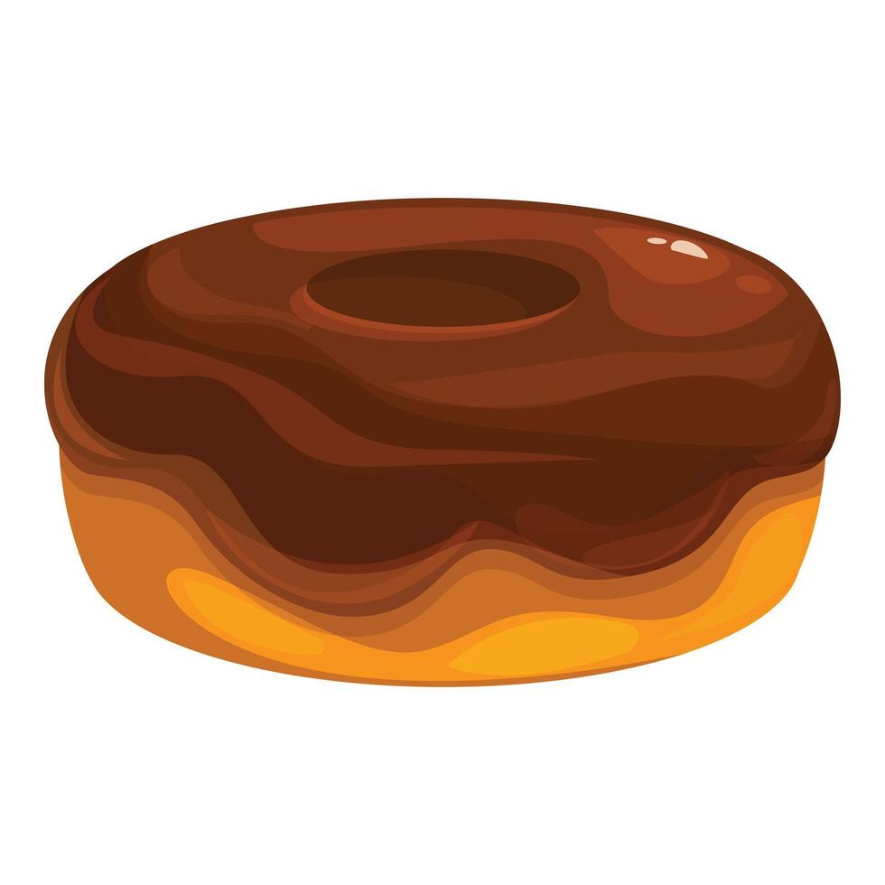 Delicious chocolate donut with icing dripping over the edge vector