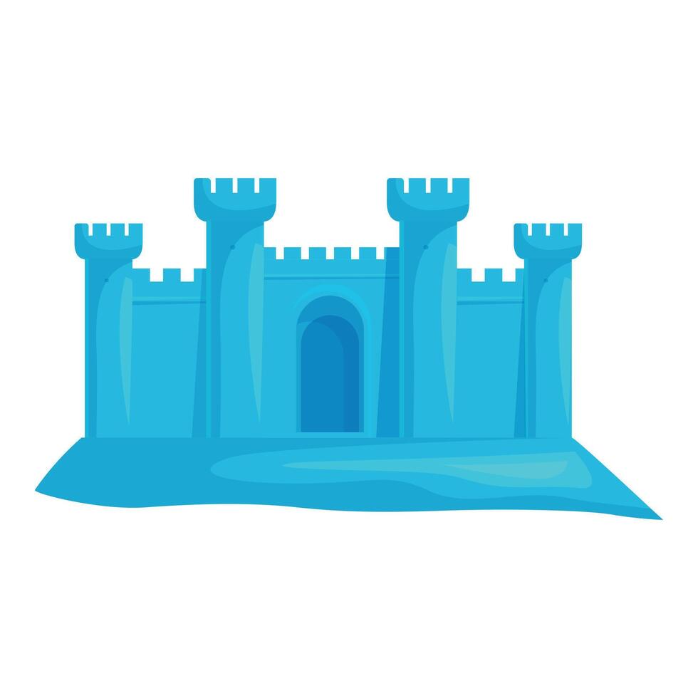 Big blue sandcastle standing on beach on sunny day vector