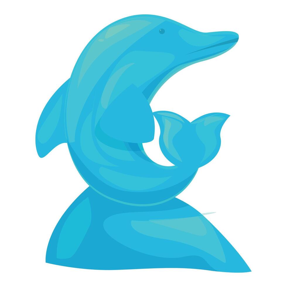 Blue dolphin jumping out of stylized water creating a splash vector