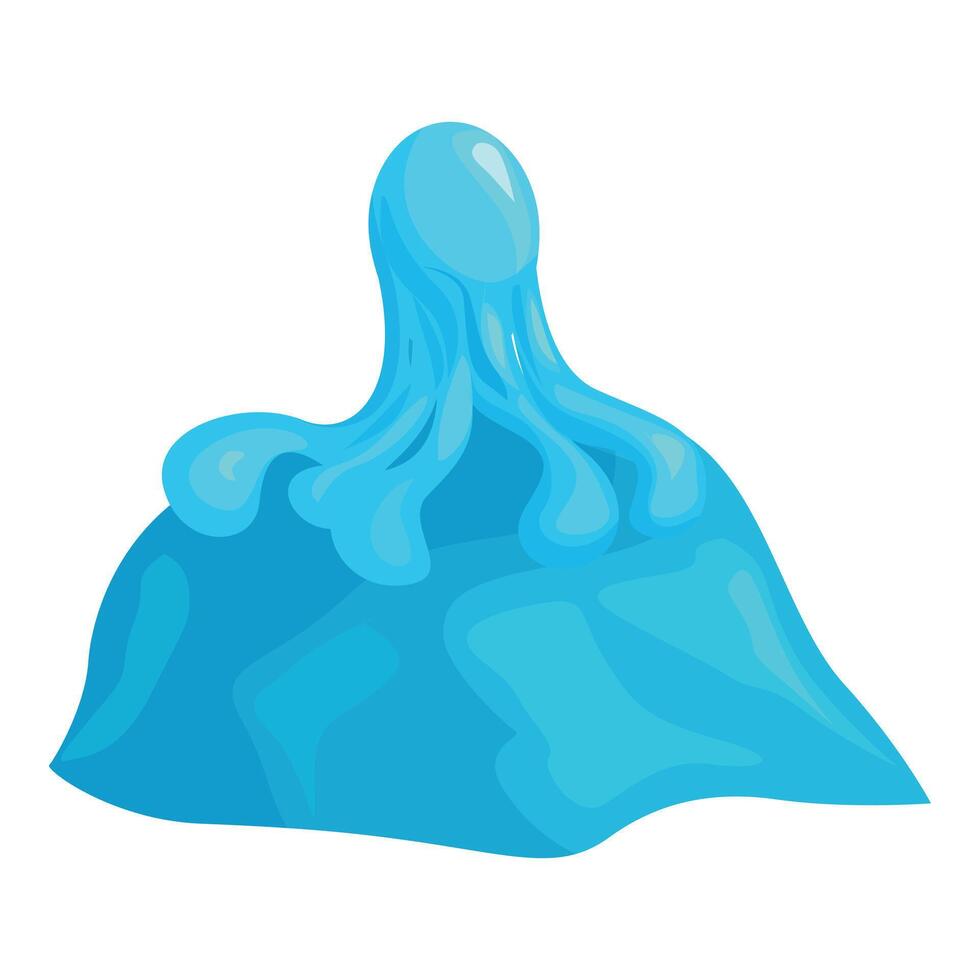 Blue slime monster spreading its tentacles over surface vector