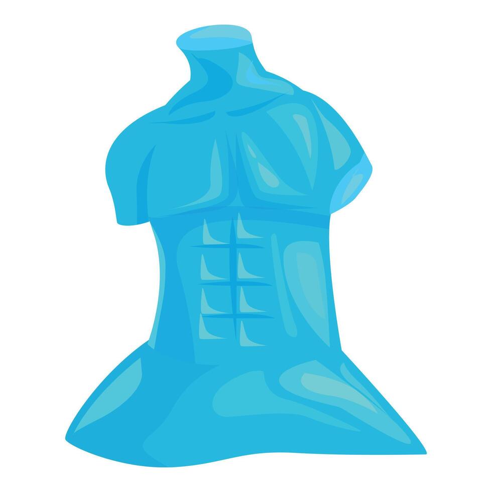 Blue male torso showing abdominal muscles vector