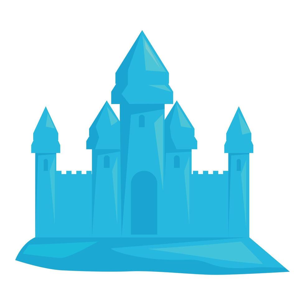 Big blue ice castle standing tall on white background vector