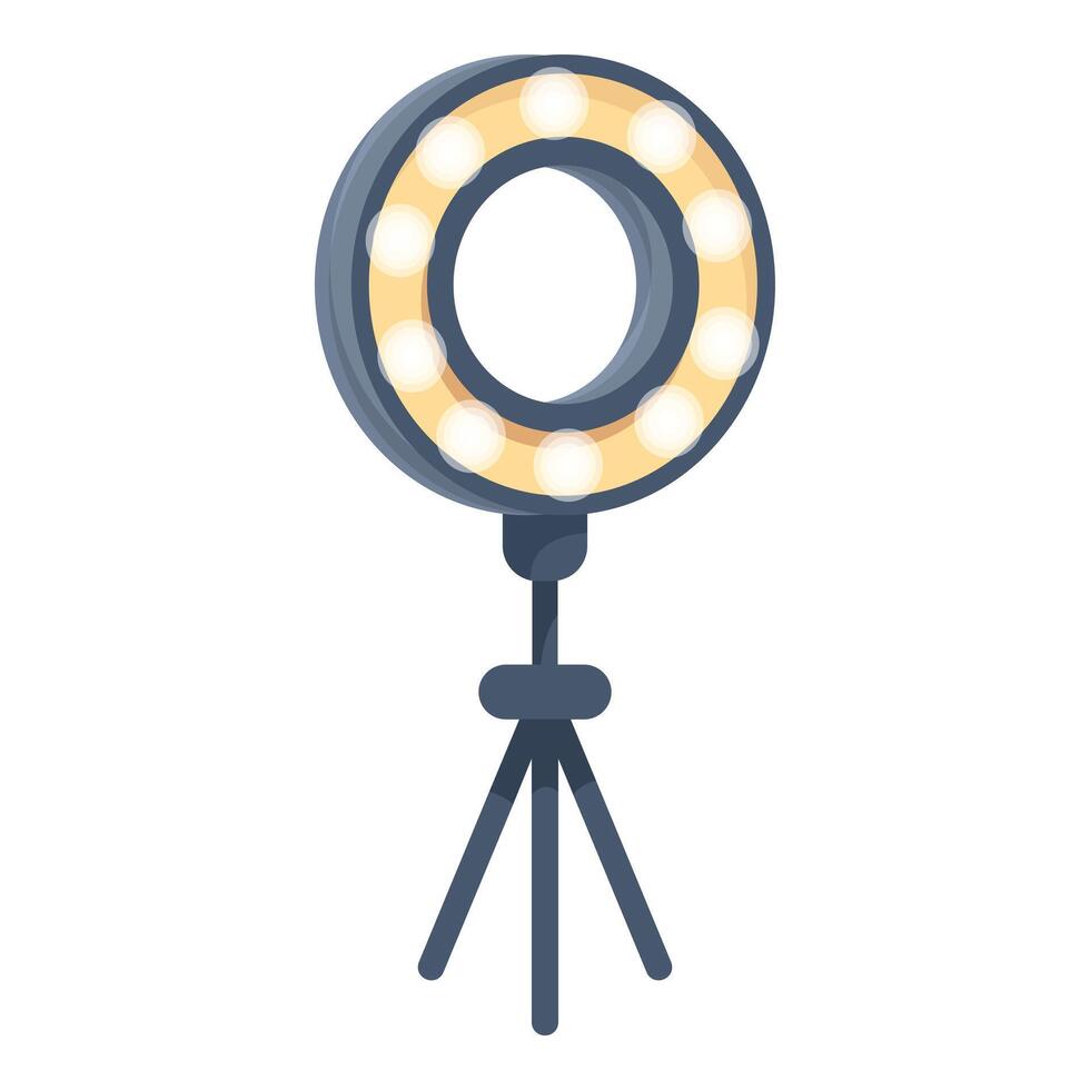 Round led lamp on tripod for photo shooting vector