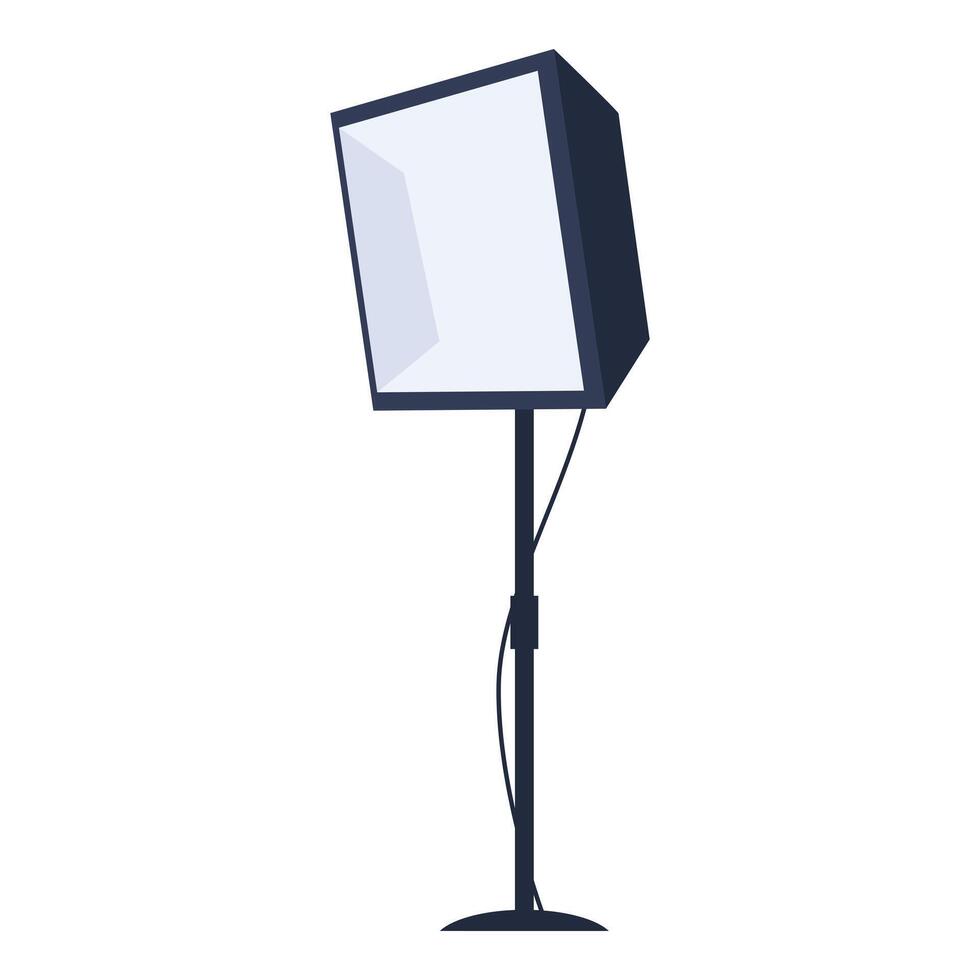 Professional studio lighting equipment standing on tripod vector