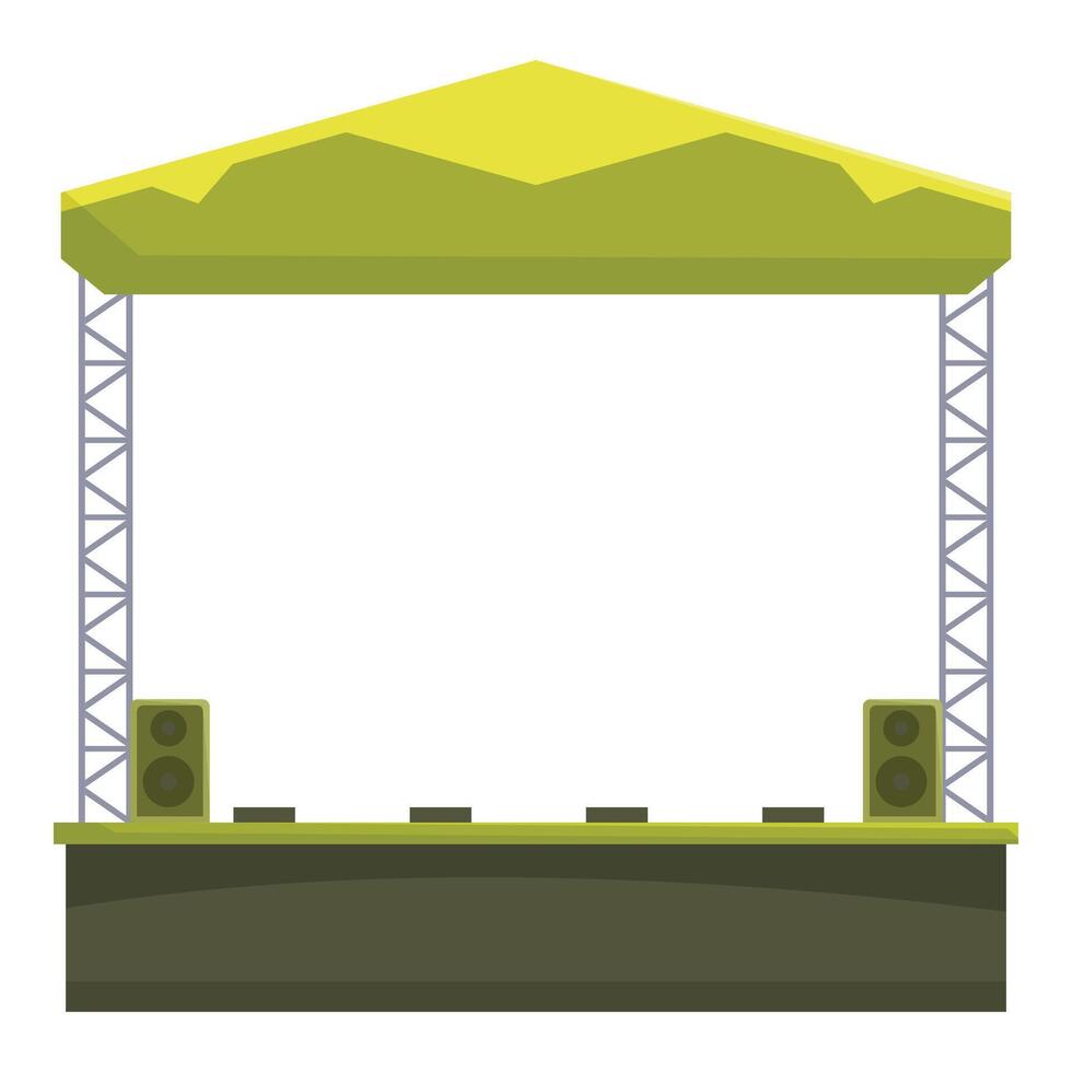 Empty outdoor concert stage is waiting for musicians and fans vector