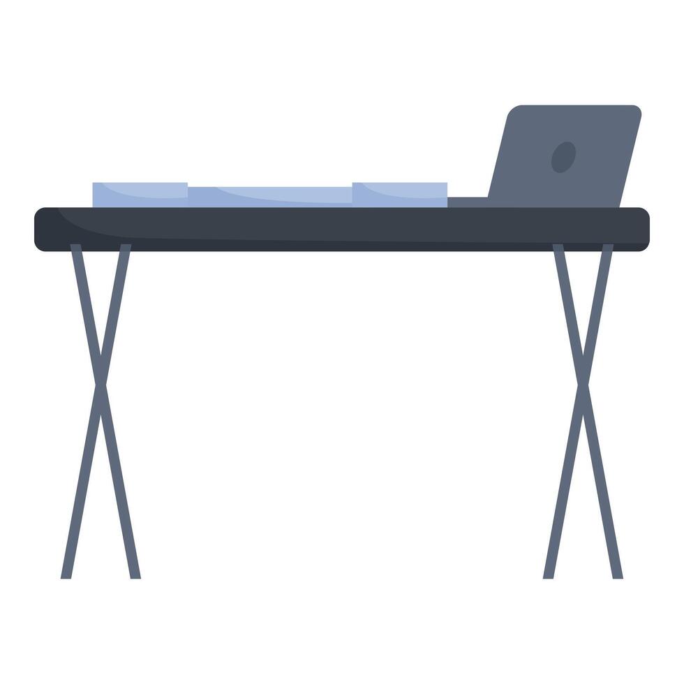 Modern office desk with laptop showing minimalist design vector