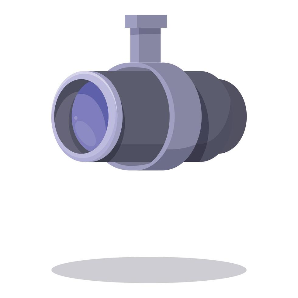 Telescope observing the sky with big lens for astronomy exploration vector