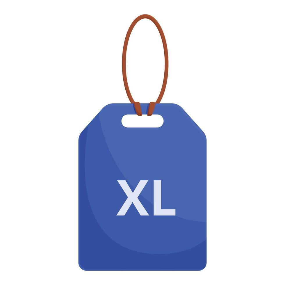 Blue clothing tag with xl size sign hanging on a string vector