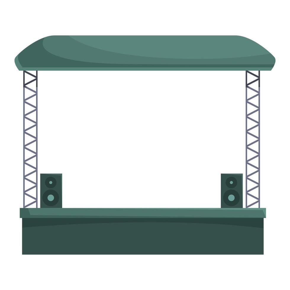 Empty outdoor concert stage is waiting for a band to perform vector