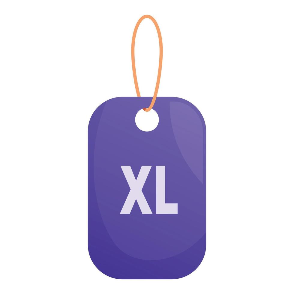 Purple clothing size tag xl hanging on string vector