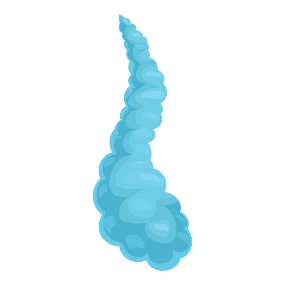 Blue smoke column is rising up, swirling and curling vector