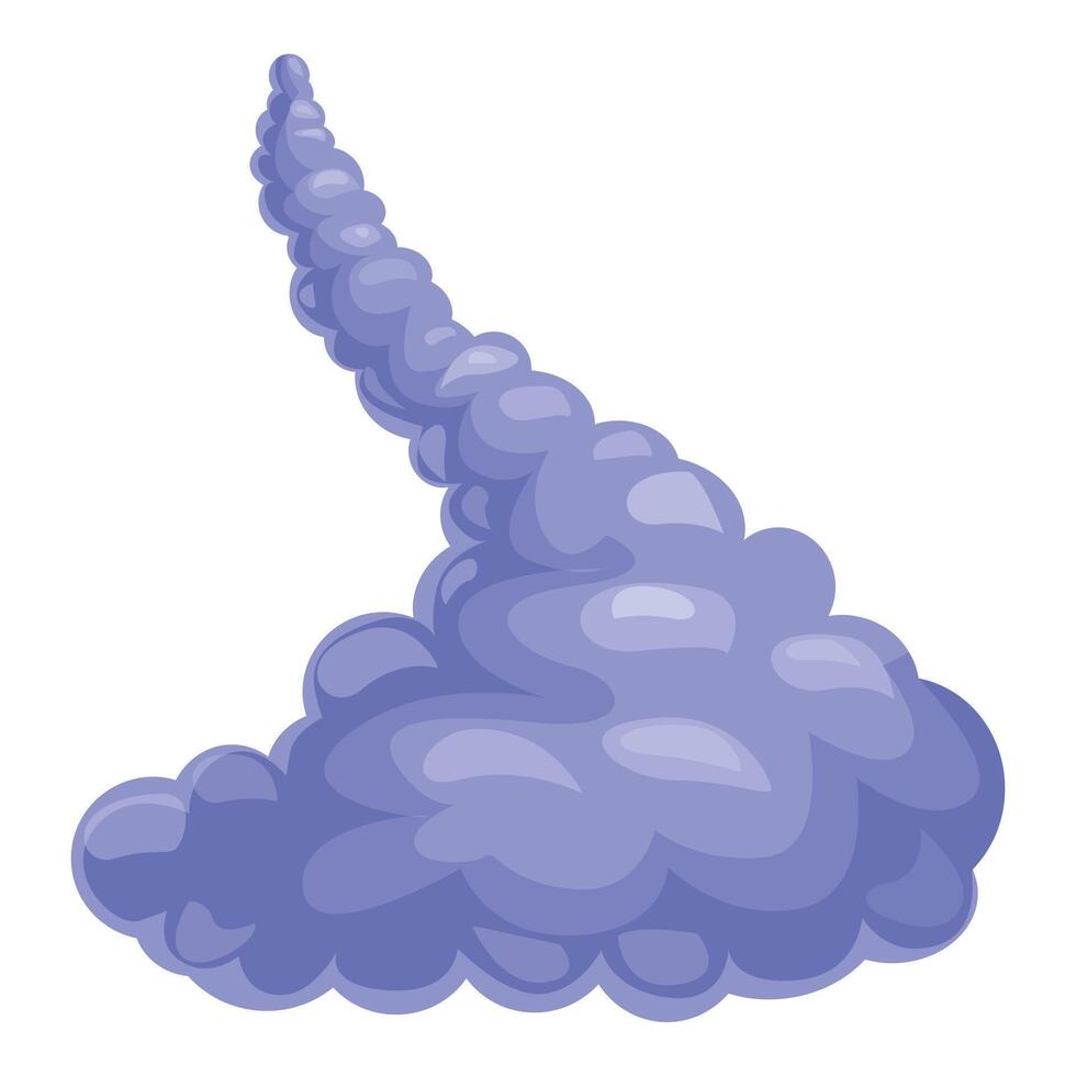 Cartoon smoke cloud forming a trail is rising upwards vector