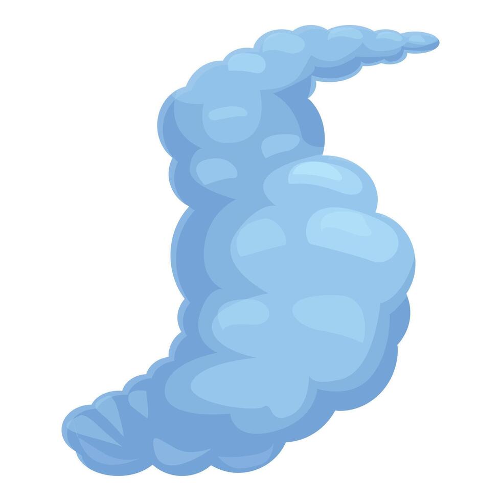 Blue smoke cloud is floating in cartoon style vector