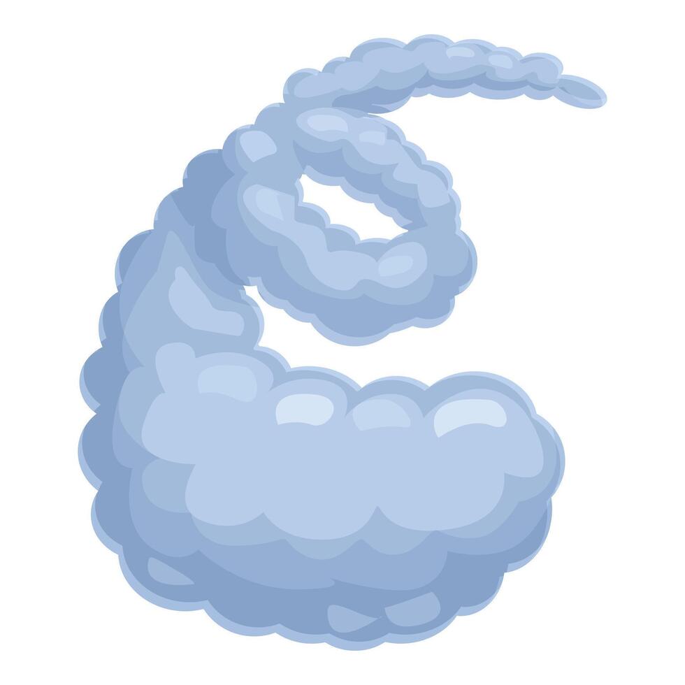 Cartoon smoke cloud is spiraling upwards vector
