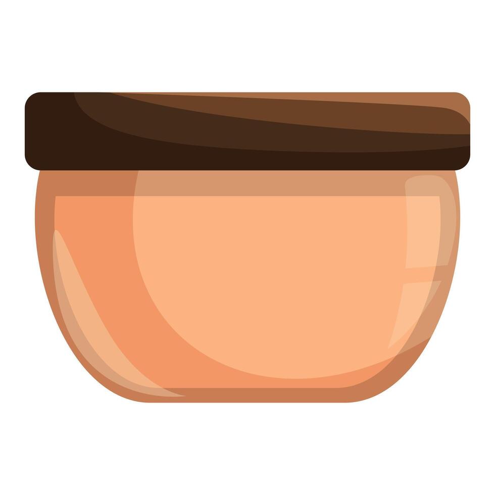 Empty round clay flower pot with dark brown top isolated on white background vector