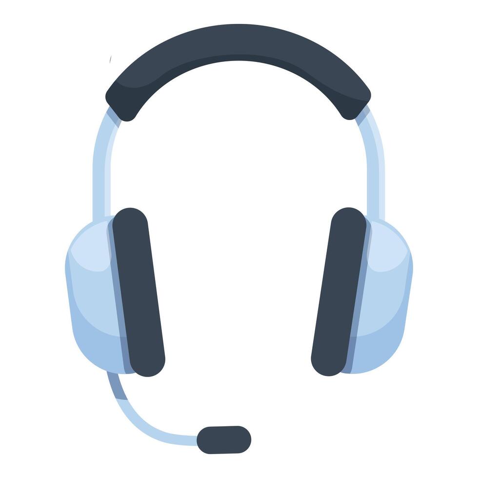 Modern headset providing clear communication for customer service vector