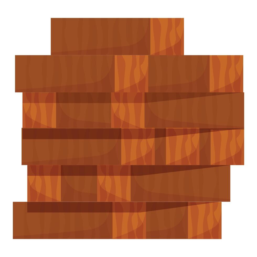 Stack of wooden planks forming a solid foundation vector