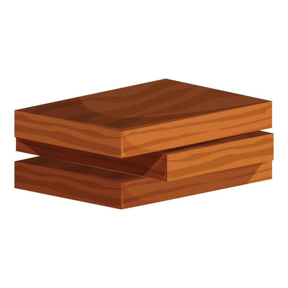 Two wooden planks stacked together forming a solid base for construction projects vector