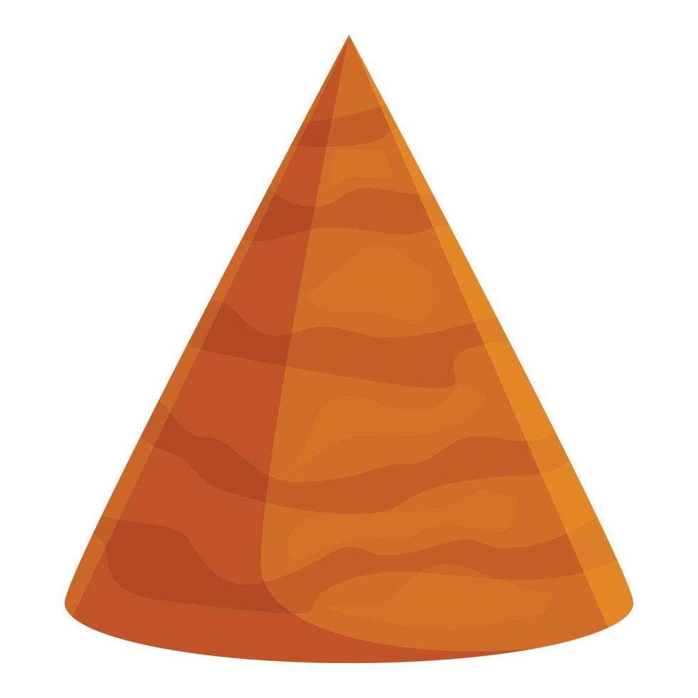 Wooden geometric shape cone standing on white background vector