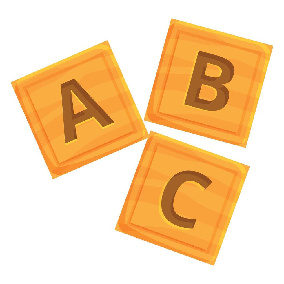 Wooden abc cubes forming basic english language words vector