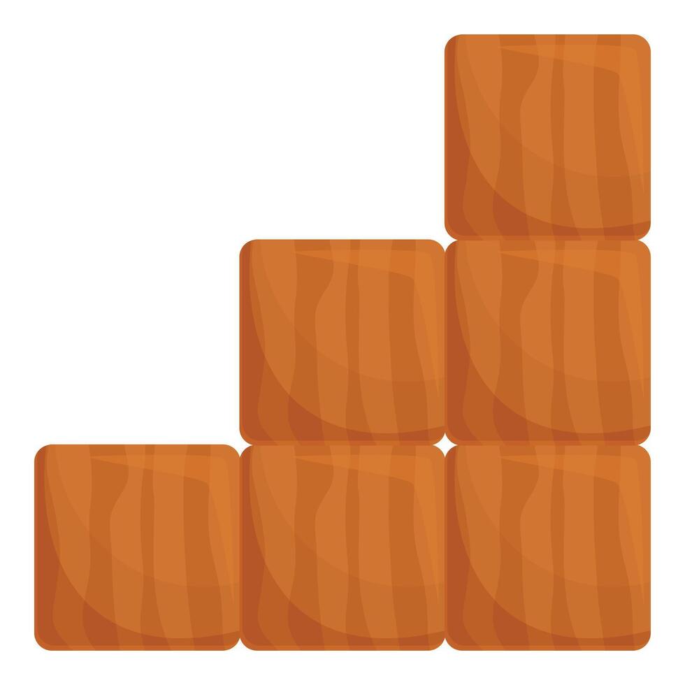 Wooden blocks forming ascending staircase shape vector