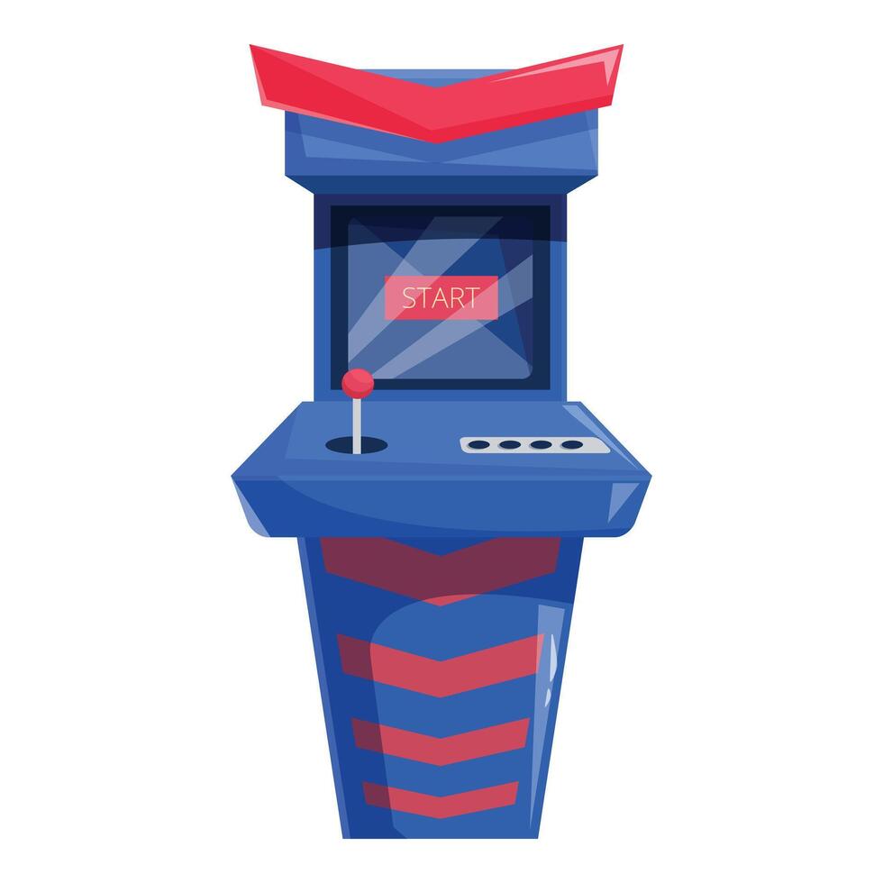 Blue and red arcade game standing with start button displayed vector