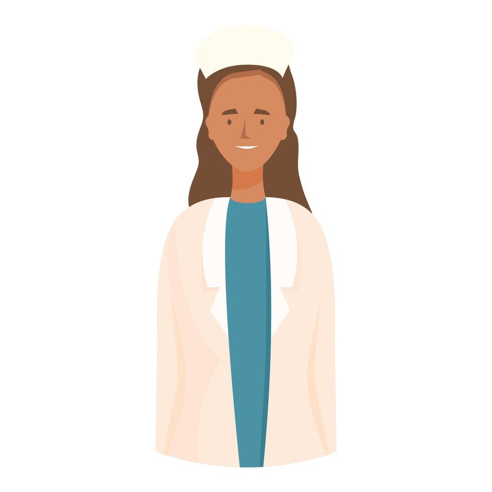 Smiling female nurse wearing uniform standing in hospital vector