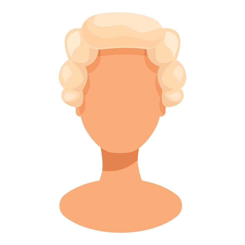 Faceless judge character wearing traditional white curly wig vector