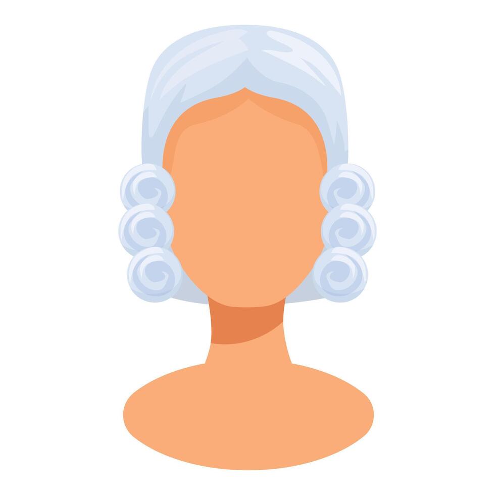 Judge wearing traditional white curly wig on head vector