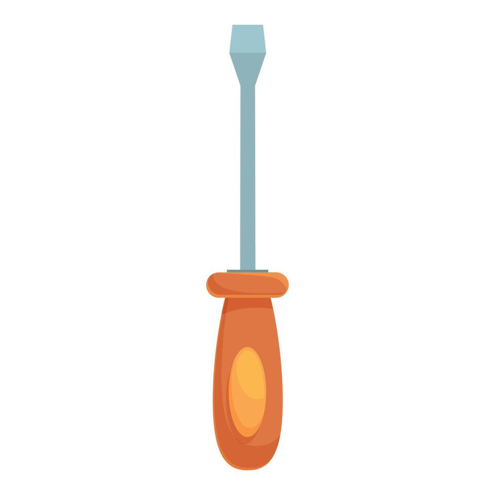 Screwdriver with wooden handle for tightening screws vector
