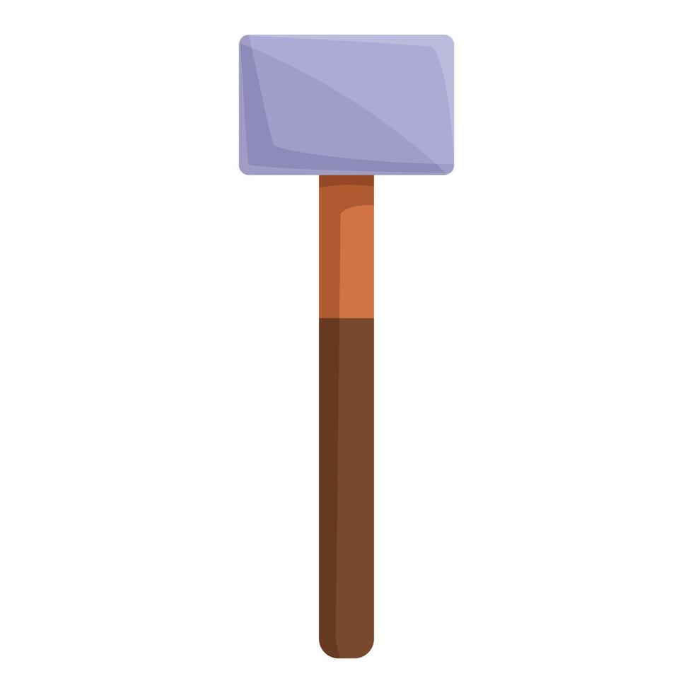 Construction hammer with wooden handle striking object vector
