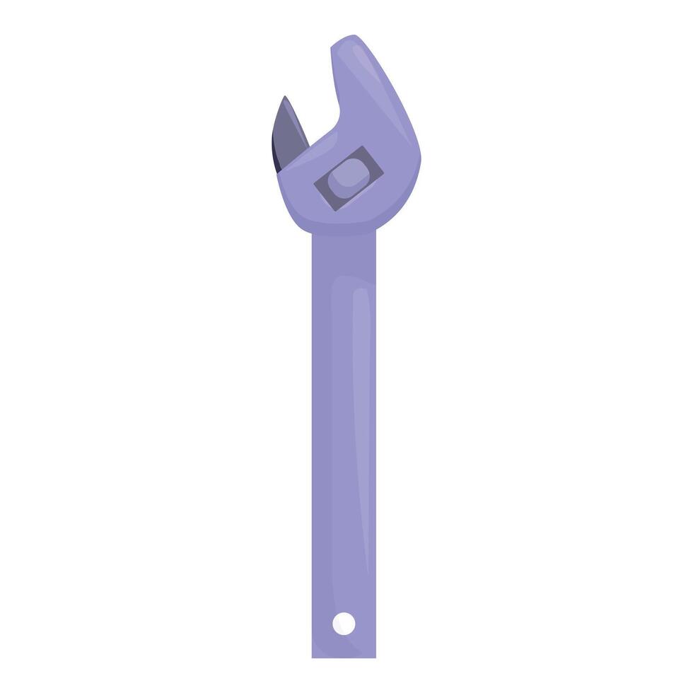 Adjustable wrench standing upright on white background vector