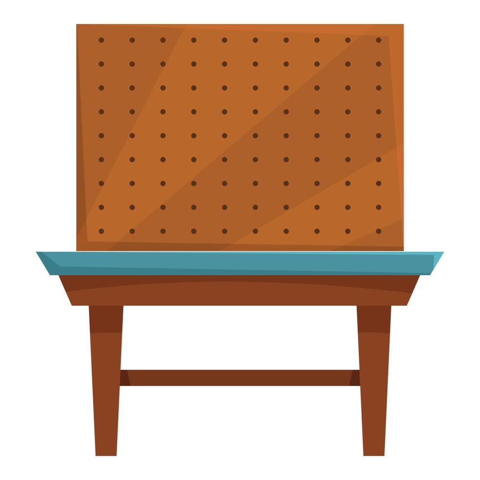 Empty pegboard stand for retail displaying products vector