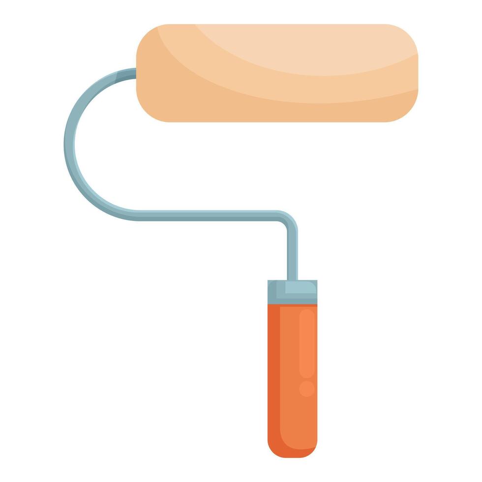 Construction paint roller spreading color during home renovation vector