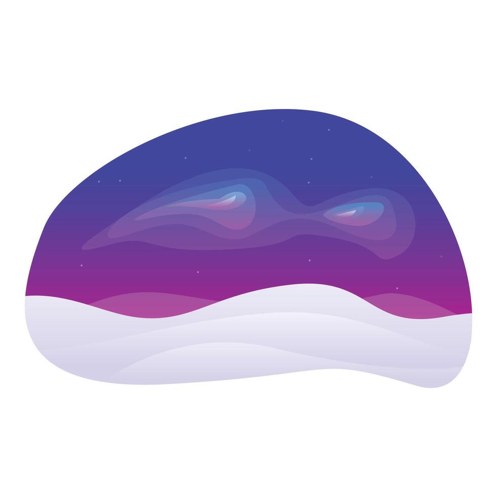 Aurora borealis shining over snowy landscape illustration vector