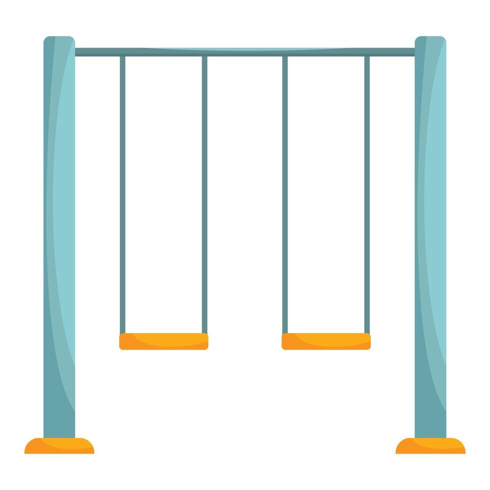 Empty double swing set standing on a white background vector