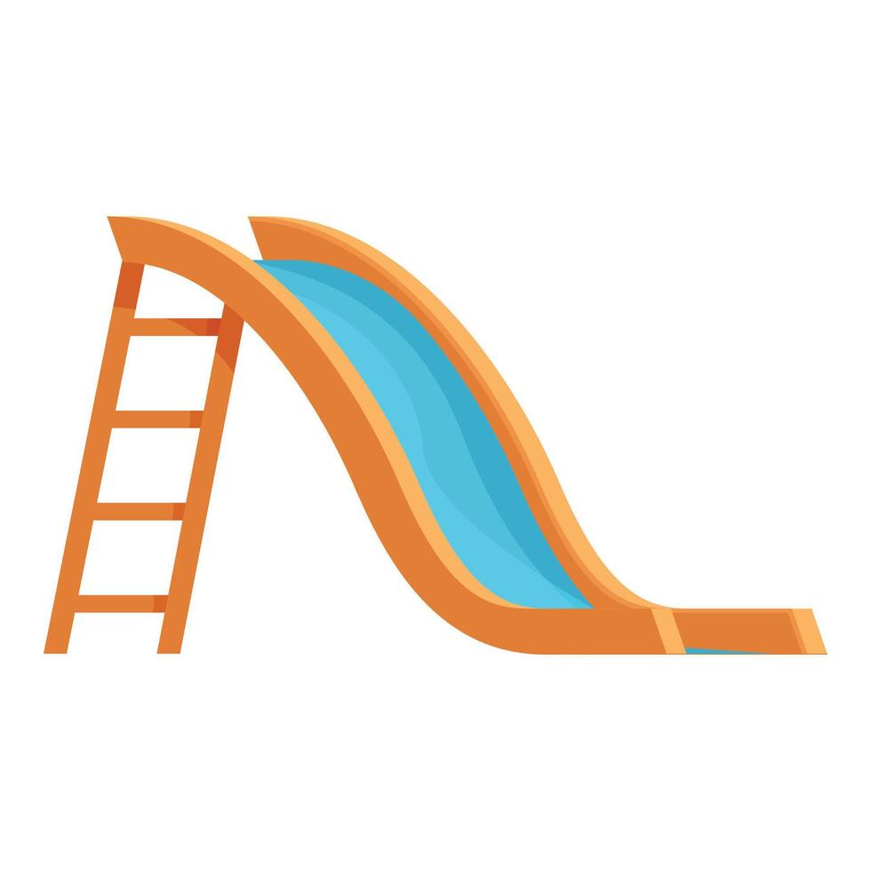 Empty water slide standing on white background is waiting for children vector