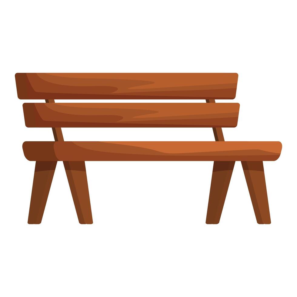 Wooden bench standing in the park on white background vector