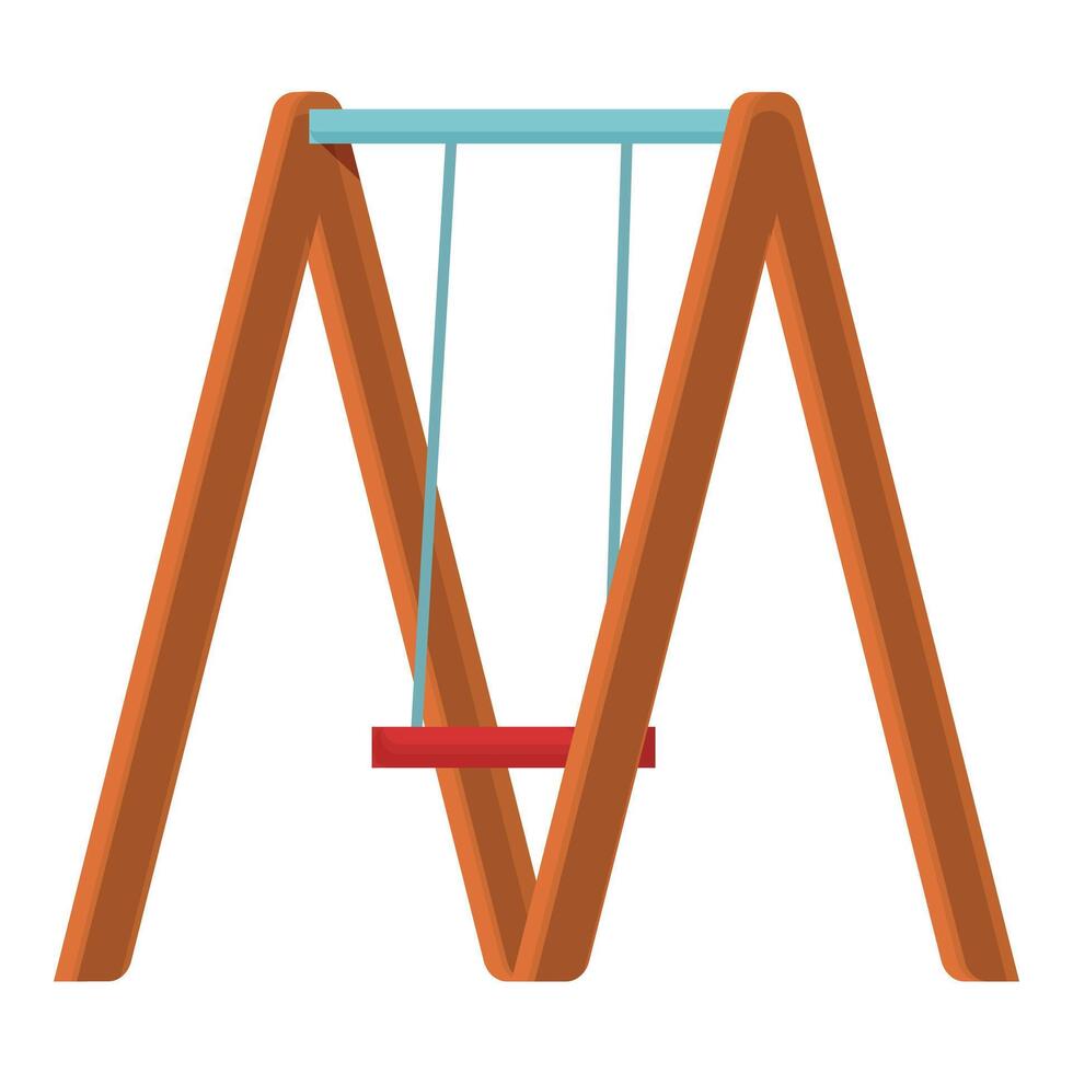 Empty swingset hanging and waiting on white background vector