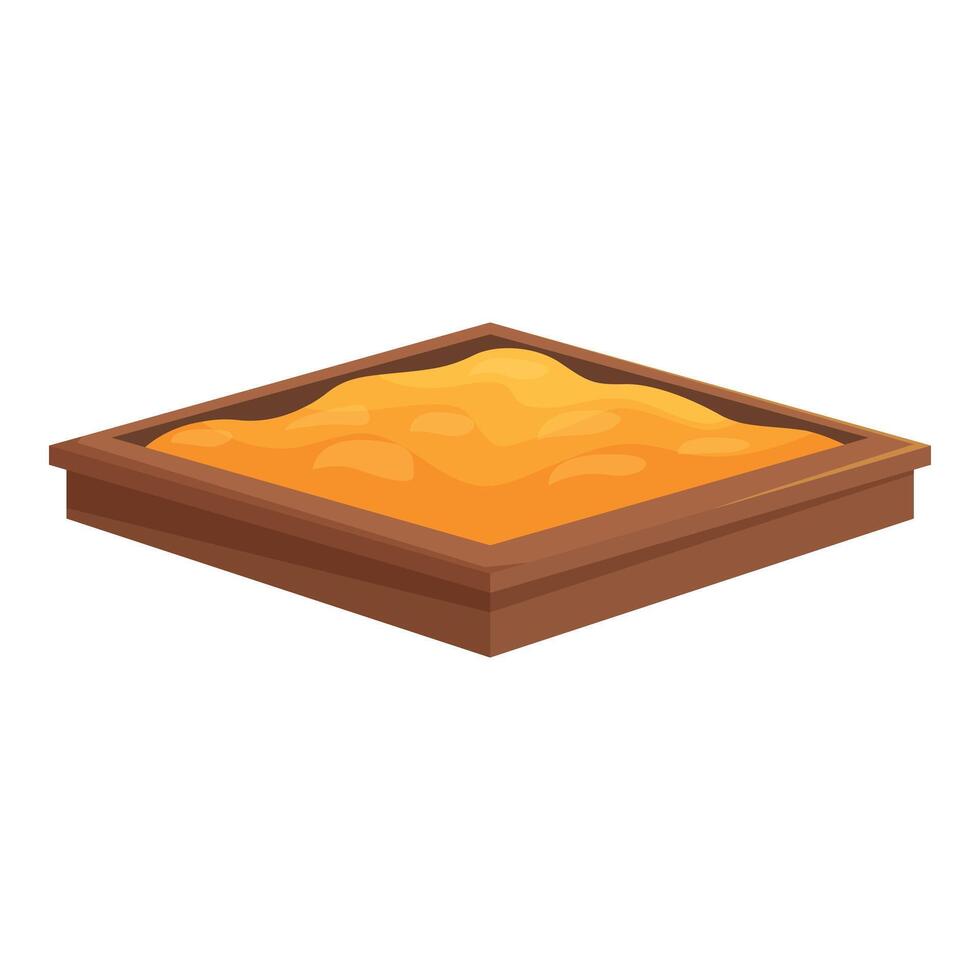 Wooden sandbox filled with sand providing entertainment for children vector