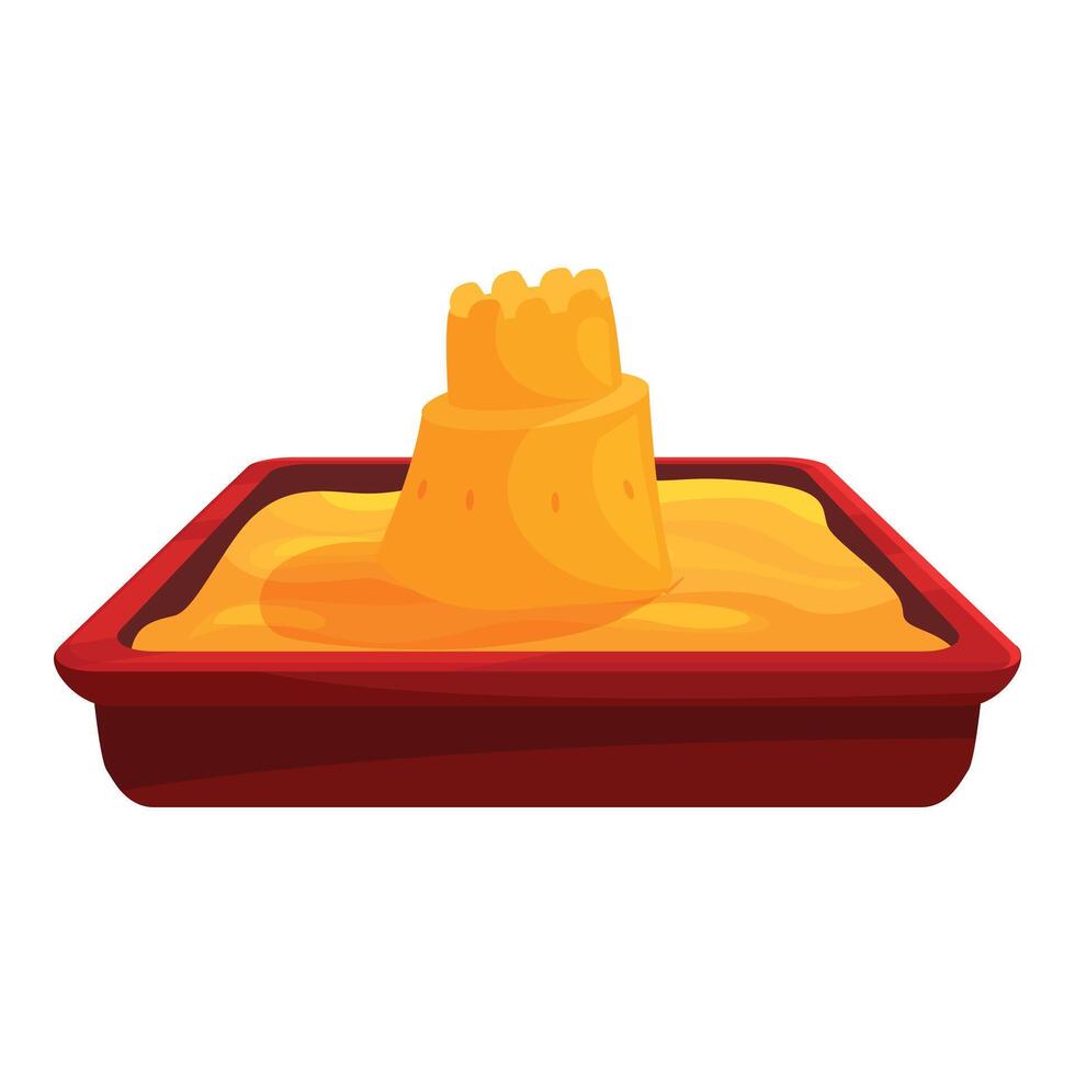 Sandcastle standing in sandbox full of sand vector